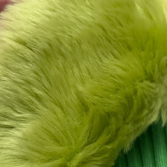 Urban Outfitters Lime Green Cardigan with Faux Fur Trim sz XS TP - Picture 7 of 10